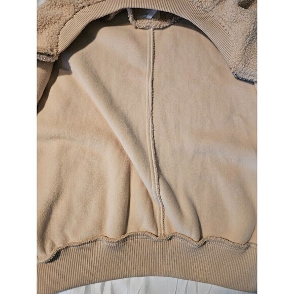 Avec Les Filles Sherpa Teddy Coat Jacket Size Large Full Zip Plush Collard Soft - Picture 5 of 8